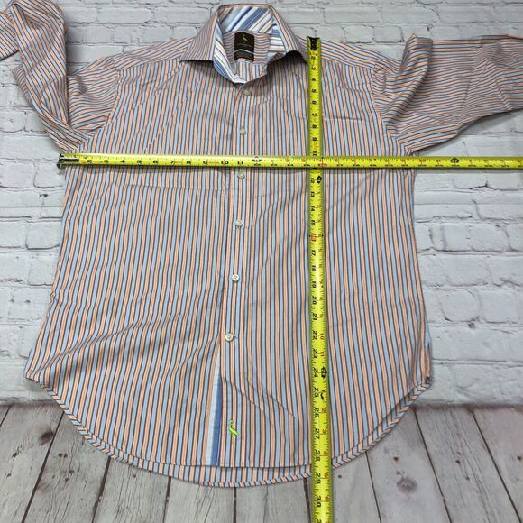 Tailorbyrd Men Long Sleeve Cotton Button Up Shirt Size Small Striped B272 -28 - Picture 2 of 13